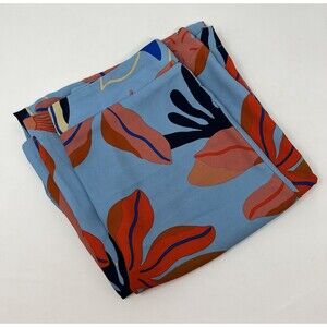 Camila Casual Straight Wide Legged Floral Hawaiian Red Blue Women’s Pants Size 4